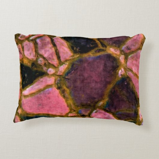 紫色の梅のモザイク模様 アクセントクッション (裏面)