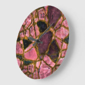 紫色の梅のモザイク模様 ラージ壁時計 (傾斜)