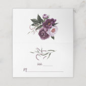 紫色の梅の牡丹グリーンリー座席表 プレイスカード (外部開封)