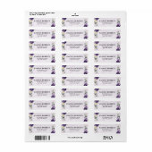 紫色の梅アイボリー金ゴールドフローラ幾何結婚的なラ ラベル (フルシート)