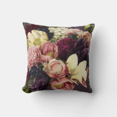 紫色の梅クリームとピンクの赤面ムーディーズ花 クッション (正面)