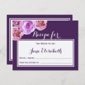 紫色の梅バイオレットフローラ花嫁はレシピカード ポストカード (正面/裏面)