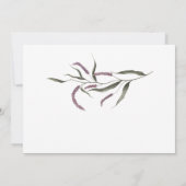 紫色の梅ピンクのフローラ水色結婚の | 招待状 (裏面)