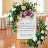 紫色の梅ピンク牡丹なしシーティングプラン結婚ズ ポスター