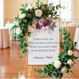 紫色の梅ピンク牡丹なしシーティングプラン結婚ズ ポスター