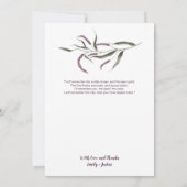 紫色の梅ピンク牡丹の写真サンキューカード サンキューカード (裏面)