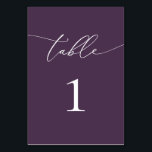 紫色の梅ミニマル結婚リストのテーブル番号テーブル テーブルナンバー<br><div class="desc">美しい紫の梅、エレガントミニマモダンリスト、テーブル番号カード。完全にカスタマイズ可能**ご注意：ご注文いただくには、テーブル番号を調整し、カートに別々に番号を追加してください。終わったらチェックアウト。</div>