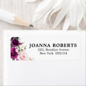 紫色の梅赤面ピンクローズボタニカルアドレス ラベル (インサイチュ)