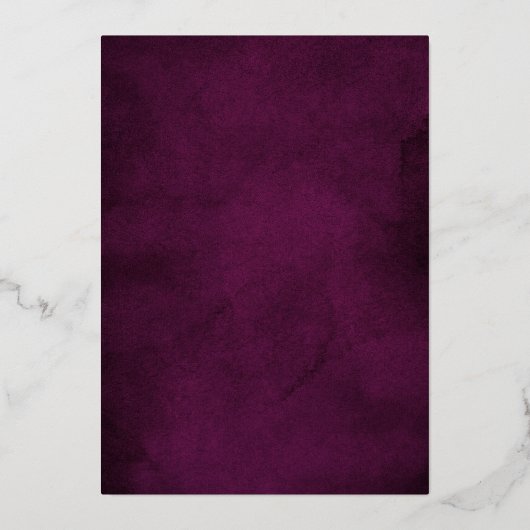 紫色の梅赤面ピンクローズボホジオメトリック結婚ス 箔招待状 (裏面)