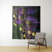 紫色の棘のあるナシのサボテン黄色の花 タペストリー (インサイチュ)