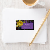 紫色の棘のあるナシのサボテン黄色の花 ラベル (インサイチュ)