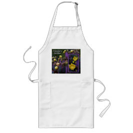 紫色の棘のあるナシのサボテン黄色の花 ロングエプロン