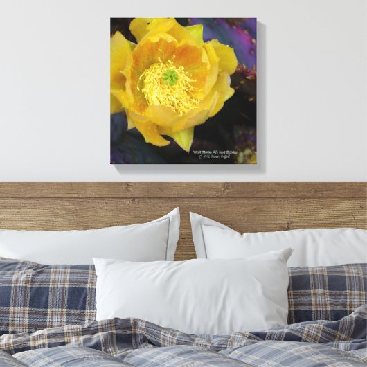 紫色の棘のあるナシのサボテン キャンバスプリント (インサイチュ (寝室))