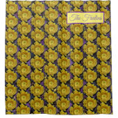 紫色の棘のあるナシのサボテン シャワーカーテン (正面)