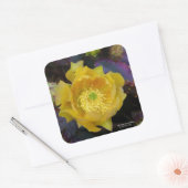 紫色の棘のあるナシのサボテン スクエアシール (封筒)