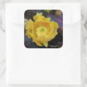 紫色の棘のあるナシのサボテン スクエアシール (バッグ)