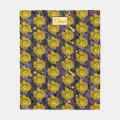 紫色の棘のあるナシのサボテン フリースブランケット (正面)