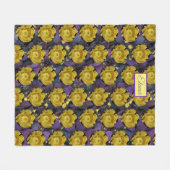 紫色の棘のあるナシのサボテン フリースブランケット (正面(横))