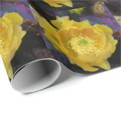 紫色の棘のあるナシのサボテン ラッピングペーパー (ロールコーナー)