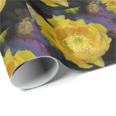 紫色の棘のあるナシのサボテン ラッピングペーパー (ロールコーナー)