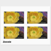 紫色の棘のあるナシのサボテン 長方形シール (シート)