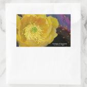 紫色の棘のあるナシのサボテン 長方形シール (バッグ)