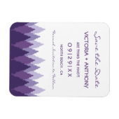 紫色の森の範囲ウッドランドウェディング日付を保存 マグネット (横)