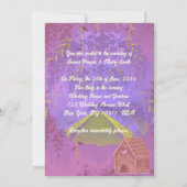 紫色の森の道で愛のジンジャーブレス結婚ズ 招待状 (裏面)