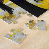 紫色の森の道に金色の日光 ジグソーパズル (側面)