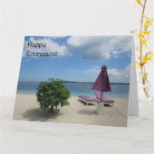 紫色の椅子が大きい カード (黄色い花)