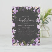 紫色の植物園ブライダルシャワー招待 招待状 (スタンド正面)