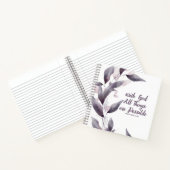 紫色の植物学とモノグラムのキリスト教雑誌 ノートブック (内部)