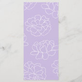 紫色の植物学モダンのメ結婚ニュー メニュー (裏面)