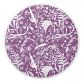 紫色の植物性シルエットフローラ セラミックノブ (正面)