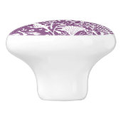紫色の植物性シルエットフローラ セラミックノブ (側面)