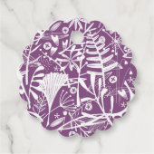 紫色の植物性シルエットメッセージカード フェイバータグ (正面)