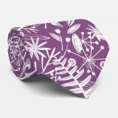 紫色の植物性シルエット ネクタイ (ロール)