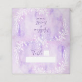 紫色の植物性フローラ水彩表番号 プレイスカード (外部開封)
