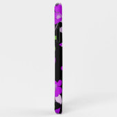 紫色の椿、白の緑の葉黒のフローラ Case-Mate iPhoneケース (裏面/右)