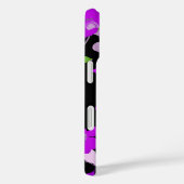 紫色の椿、白の緑の葉黒のフローラ Case-Mate iPhoneケース (裏面 / 右)