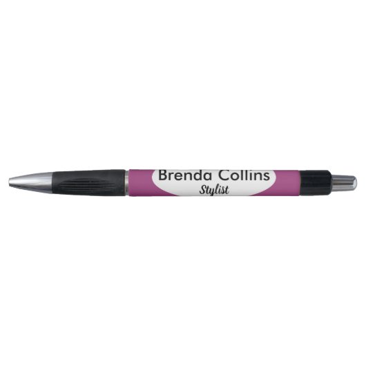 紫色の楕円形と白色 ボールペン (正面)