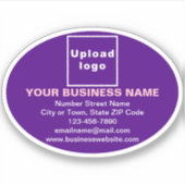 紫色の楕円形のビニールステッカーにビジネスブランド シール (正面)