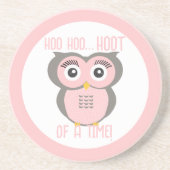 紫色の様式化されたジオメトリックフクロウファミリ コースター (正面)