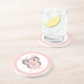 紫色の様式化されたジオメトリックフクロウファミリ コースター (側面)