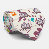 紫色の様式化されたジオメトリックフクロウファミリ ネクタイ (ロール)
