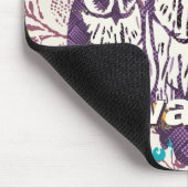 紫色の様式化されたジオメトリックフクロウファミリ マウスパッド (コーナー)