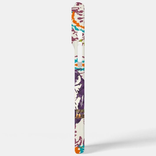 紫色の様式化されたジオメトリックフクロウファミリ Case-Mate iPhoneケース (裏面 / 左)