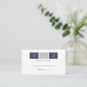 紫色の正方形のテーブルカード プレイスカード (スタンド正面)