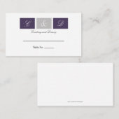 紫色の正方形のテーブルカード プレイスカード (正面/裏面)