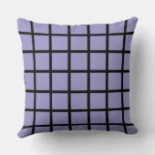 紫色の正方形の模様と黒縁ど クッション (裏面)
